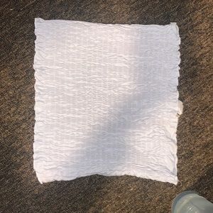 White tube top with rushing.